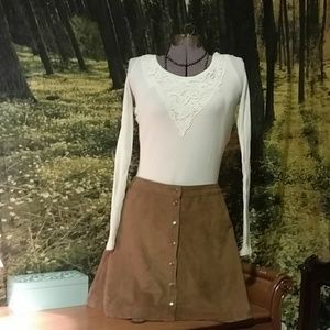 A&F faux suede skirt